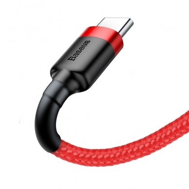 USB Kabelis Durable Nylon Braided Wire Usb / Type-C Qc3.0 3A 0,5M raudonas (Catklf-A09) 1