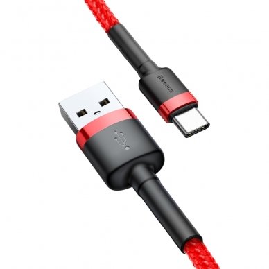 USB Kabelis Durable Nylon Braided Wire Usb / Type-C Qc3.0 3A 0,5M raudonas (Catklf-A09) 6