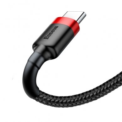 USB Kabelis Durable Nylon Braided Wire Usb / Usb-C Qc3.0 3A 1M Juodas/raudonas (Catklf-B91) 1