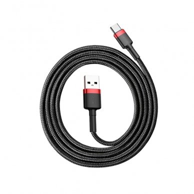 USB Kabelis Durable Nylon Braided Wire Usb / Usb-C Qc3.0 3A 1M Juodas/raudonas (Catklf-B91) 7