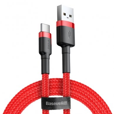 USB Kabelis Durable Nylon Braided Wire Usb / Usb-C Qc3.0 3A 1M raudonas (Catklf-B09)