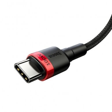 Baseus Cafule kabelis su nailoniniu pynimu USB Typ C PD Power Delivery 2.0 100W 20V 5A 2m juodas (CATKLF-AL91) 2