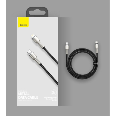 Baseus Cafule Series Kabelis Type-C Į iP PD 20W 1m Juodas 16 Baseus Cafule Series Kabelis Type-C Į iP PD 20W 1m Juodas 16