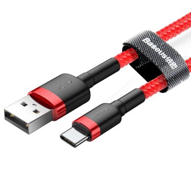 Krovimo kabelis Baseus Cafule USB-A / USB-C QC 3.0 3 A 1 m – raudonas 2 Krovimo kabelis Baseus Cafule USB-A / USB-C QC 3.0 3 A 1 m – raudonas 2