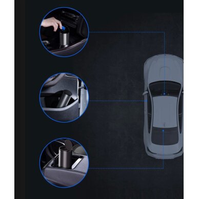 Automobilinė šiukšliadėžė Baseus CRLJT-01 su dangčiu – juoda 16