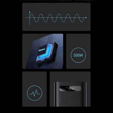 Baseus car power inverter 150W 12V / 500W 220V (EU and CN plug) Juodas (CGNB000101) 20 Baseus car power inverter 150W 12V / 500W 220V (EU and CN plug) Juodas (CGNB000101) 20