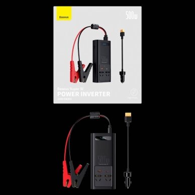 Baseus car power inverter 150W 12V / 500W 220V (EU and CN plug) Juodas (CGNB000101) 23 Baseus car power inverter 150W 12V / 500W 220V (EU and CN plug) Juodas (CGNB000101) 23