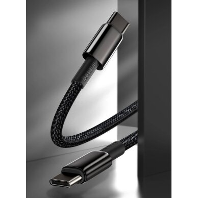 Krovimo kabelis Baseus CATWJ-01 USB-C / USB-C PD QC 100 W 5 A 1 m – juodas 11 Krovimo kabelis Baseus CATWJ-01 USB-C / USB-C PD QC 100 W 5 A 1 m – juodas 11