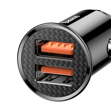 Automobilinis įkroviklis Baseus Circular Universal Smart Car Charger 2X Usb Qc3.0 Quick Charge 3.0 Scp Afc 30W juodas 4 Automobilinis įkroviklis Baseus Circular Universal Smart Car Charger 2X Usb Qc3.0 Quick Charge 3.0 Scp Afc 30W juodas 4