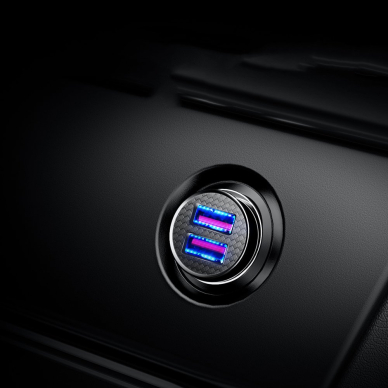 Automobilinis įkroviklis Baseus Circular Universal Smart Car Charger 2X Usb Qc3.0 Quick Charge 3.0 Scp Afc 30W juodas 7 Automobilinis įkroviklis Baseus Circular Universal Smart Car Charger 2X Usb Qc3.0 Quick Charge 3.0 Scp Afc 30W juodas 7