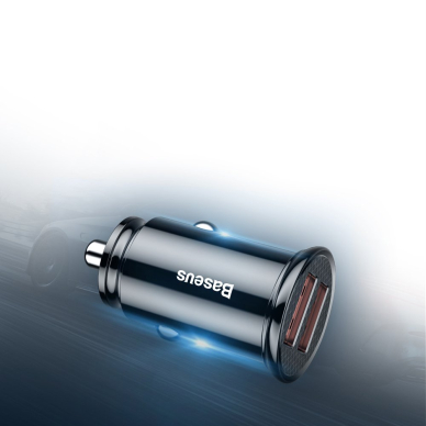 Automobilinis įkroviklis Baseus Circular Universal Smart Car Charger 2X Usb Qc3.0 Quick Charge 3.0 Scp Afc 30W juodas 8 Automobilinis įkroviklis Baseus Circular Universal Smart Car Charger 2X Usb Qc3.0 Quick Charge 3.0 Scp Afc 30W juodas 8