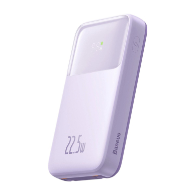 Baseus Comet Series powerbankdisplay 10000mAh 22.5W - violetinis + USB-A / USB-C Kabelis 5 Baseus Comet Series powerbankdisplay 10000mAh 22.5W - violetinis + USB-A / USB-C Kabelis 5