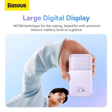 Baseus Comet Series powerbankdisplay 20000mAh 22.5W - violetinis + USB-A / USB-C Kabelis 15 Baseus Comet Series powerbankdisplay 20000mAh 22.5W - violetinis + USB-A / USB-C Kabelis 15