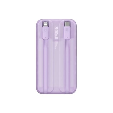 Baseus Comet Series powerbankdisplay 20000mAh 22.5W - violetinis + USB-A / USB-C Kabelis 2