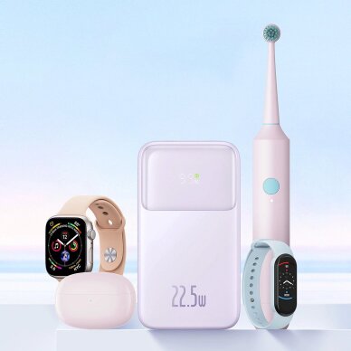 Baseus Comet Series powerbankdisplay 20000mAh 22.5W - violetinis + USB-A / USB-C Kabelis 9 Baseus Comet Series powerbankdisplay 20000mAh 22.5W - violetinis + USB-A / USB-C Kabelis 9