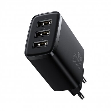Baseus Compact charger 3x USB 17W Juodas (CCXJ020101) 3 Baseus Compact charger 3x USB 17W Juodas (CCXJ020101) 3