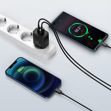 Greitas Buitinis Įkroviklis Baseus Compact USB Type C / USB 20 W 3 A Power Delivery Quick Charge 3.0 Juodas (CCXJ-B01) 8 Greitas Buitinis Įkroviklis Baseus Compact USB Type C / USB 20 W 3 A Power Delivery Quick Charge 3.0 Juodas (CCXJ-B01) 8