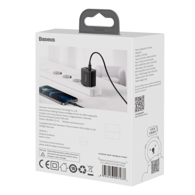 Greitas Buitinis Įkroviklis Baseus Compact USB Type C / USB 20 W 3 A Power Delivery Quick Charge 3.0 Juodas (CCXJ-B01) 9 Greitas Buitinis Įkroviklis Baseus Compact USB Type C / USB 20 W 3 A Power Delivery Quick Charge 3.0 Juodas (CCXJ-B01) 9