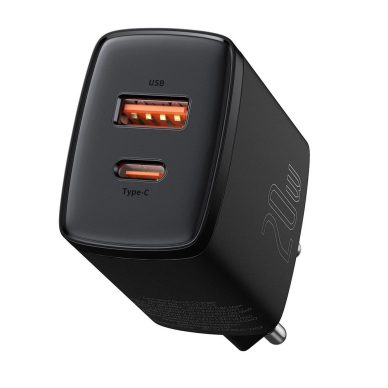 Greitas Buitinis Įkroviklis Baseus Compact USB Type C / USB 20 W 3 A Power Delivery Quick Charge 3.0 Juodas (CCXJ-B01) Greitas Buitinis Įkroviklis Baseus Compact USB Type C / USB 20 W 3 A Power Delivery Quick Charge 3.0 Juodas (CCXJ-B01)