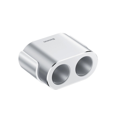 Baseus CRDYQ-0S skirstytuvas: 2x cigarečių lizdas 80W + 2x USB-A 3.1A – sidabrinis 3