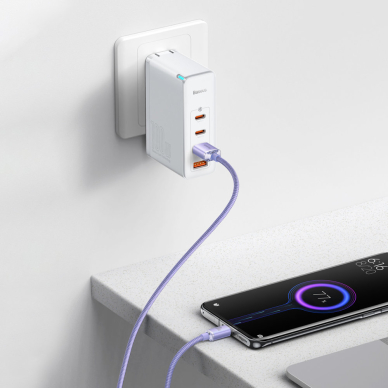 Greito Įkrovimo Kabelis Baseus crystal shine series USB Type A į USB Type C 100W 2m Violetinis (CAJY000505) 10