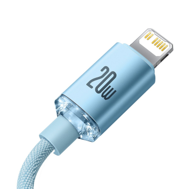 Baseus Crystal Shine Series USB Type C cable - Lightning Fast Charging Power Delivery 20W 1.2m blue (CAJY001303) 10 Baseus Crystal Shine Series USB Type C cable - Lightning Fast Charging Power Delivery 20W 1.2m blue (CAJY001303) 10