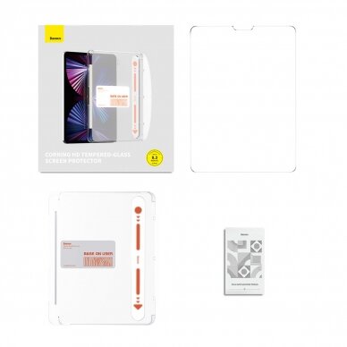 Baseus Crystal tempered glass for iPad Mini 6 2021 + mounting kit - transparent  2