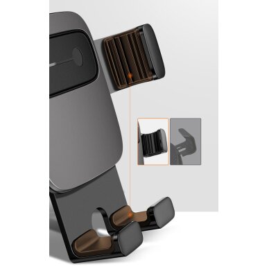 Automobilinis laikiklis Baseus Cube SUYL-FK01 gravity 4.7–6.6" ventiliacijos angai – juodas 18