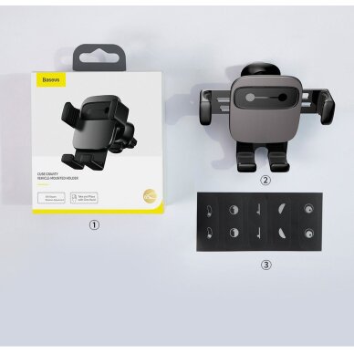 Automobilinis laikiklis Baseus Cube SUYL-FK01 gravity 4.7–6.6" ventiliacijos angai – juodas 20