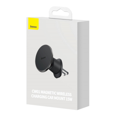 Baseus CW01 automobilinis laikiklis iPhone su 15W belaidžiu įkrovikliu, montavimas ant grotelių – juodas 3