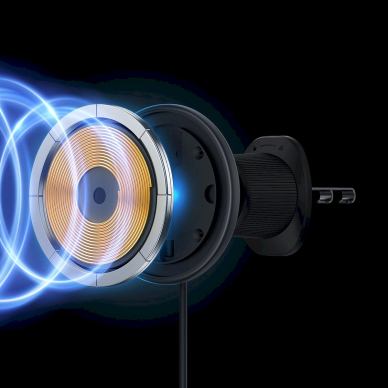 Baseus CW01 automobilinis laikiklis iPhone su 15W belaidžiu įkrovikliu, montavimas ant grotelių – juodas 6