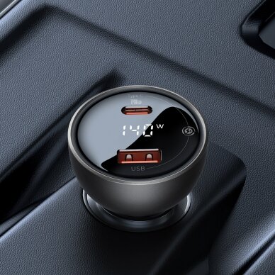 Baseus Digital Display fast car charger USB-A / USB-C PD3.1 140W Juodas + USB-C cable Baseus Superior Series 5A 240W 1m Juodas (CGZX070001) 10 Baseus Digital Display fast car charger USB-A / USB-C PD3.1 140W Juodas + USB-C cable Baseus Superior Series 5A 240W 1m Juodas (CGZX070001) 10