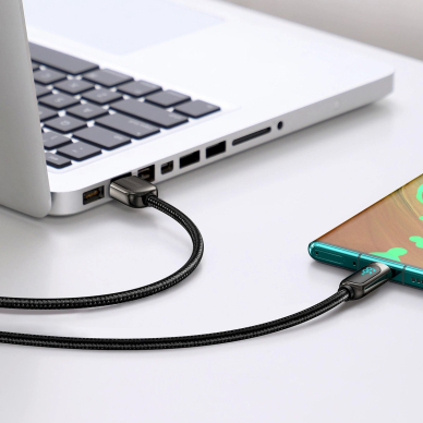 Baseus Display Fast Charging Data USB-A / USB-C 66W 1 m kabelis – juodas 6