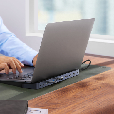 Baseus EliteJoy Gen2 universal USB HUB 12in1 with USB-C cable 25cm notebook stand USB-A / USB-C / DP / HDMI / SD / TF / RJ45 / 3.5mm jack / PD 100W gray (WKSX030213) 7 Baseus EliteJoy Gen2 universal USB HUB 12in1 with USB-C cable 25cm notebook stand USB-A / USB-C / DP / HDMI / SD / TF / RJ45 / 3.5mm jack / PD 100W gray (WKSX030213) 7
