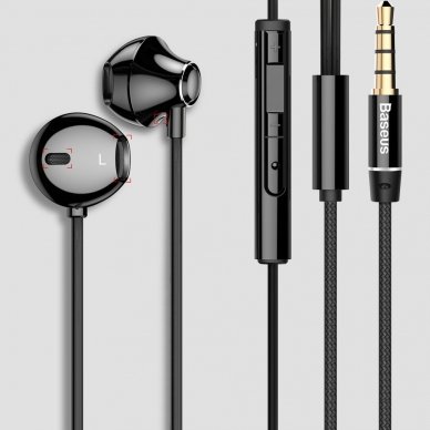Bevielės ausinės Baseus Encok H06 Lateral Earphones Earbuds Headphones With Remote Control pilkos 11