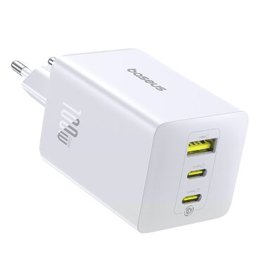 Sieninis įkroviklis Baseus EnerFill FE11 2 x USB-C / USB-A 100 W – baltas 2