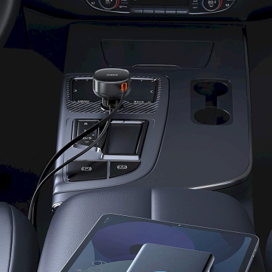 Baseus Enjoyment Pro USB-C (female) / USB-C (male) 60W car Įkroviklis - Juodas 7 Baseus Enjoyment Pro USB-C (female) / USB-C (male) 60W car Įkroviklis - Juodas 7