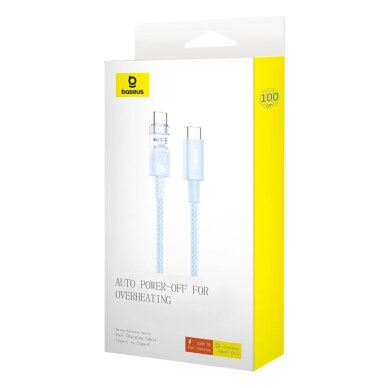 Krovimo kabelis Baseus Explorer 100 W USB-C – USB-C su temperatūros jutikliu 2 m – mėlynas 7