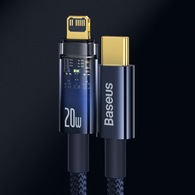 Baseus Explorer Series cable USB Type C - Lightning 20W 1m Mėlynas (CATS000003) 10 Baseus Explorer Series cable USB Type C - Lightning 20W 1m Mėlynas (CATS000003) 10