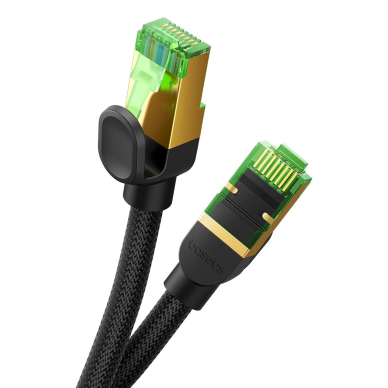 Baseus greitas tinklo kabelis RJ-45 cat.8 40Gbps 1 m, pintas – juodas 2