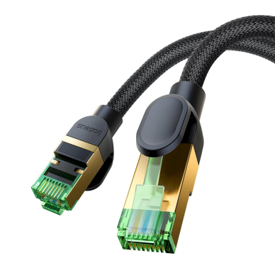 Baseus greitas tinklo kabelis RJ-45 cat.8 40Gbps 1 m, pintas – juodas 5