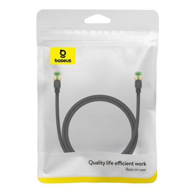 Baseus greitas tinklo kabelis RJ-45 cat.8 40Gbps 1 m, pintas – juodas 6