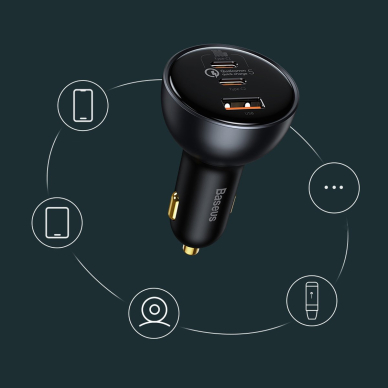 Baseus fast USB / USB car charger Type C 160W PPS Quick Charge 5 PD Pilkas (TZCCZM-0G) 15 Baseus fast USB / USB car charger Type C 160W PPS Quick Charge 5 PD Pilkas (TZCCZM-0G) 15