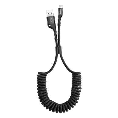 Baseus Fish Eye Spring Data Cable with Nylon Wire USB / Lightning 1M 2A black (CALSR-01) Baseus Fish Eye Spring Data Cable with Nylon Wire USB / Lightning 1M 2A black (CALSR-01)