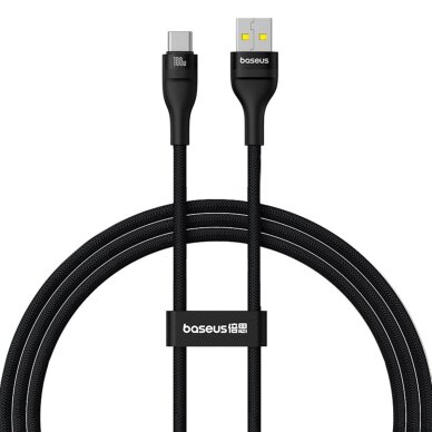 Krovimo kabelis Baseus Flash 2 USB-A / USB-C 100 W 1 m – juodas