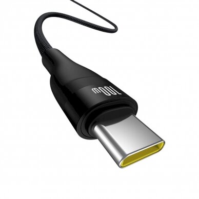 Baseus Flash 2 USB-A / USB-C Kabelis 100W 2 m - Juodas 3 Baseus Flash 2 USB-A / USB-C Kabelis 100W 2 m - Juodas 3