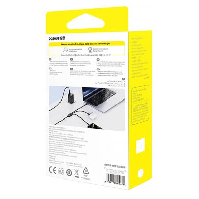 Krovimo kabelis Baseus Flash Series 3 3in1 100 W USB-C – USB-C + USB-C + Lightning 1.5 m + 3 × 0.25 m – juodas 7 Krovimo kabelis Baseus Flash Series 3 3in1 100 W USB-C – USB-C + USB-C + Lightning 1.5 m + 3 × 0.25 m – juodas 7