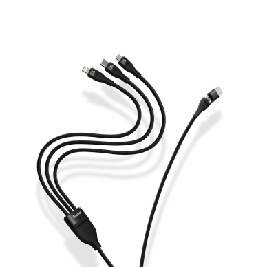 Baseus Flash Series II USB Type C / USB Type A cable - USB Type C / Lightning / micro USB 100 W 1.2 m black (CASS030101) 6 Baseus Flash Series II USB Type C / USB Type A cable - USB Type C / Lightning / micro USB 100 W 1.2 m black (CASS030101) 6