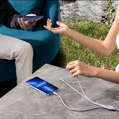 Kabelis Baseus Flash Series II USB Type C / USB Type A - USB Type C / Lightning / micro USB 100 W 1.5 m Mėlynas (CASS030203) 11 Kabelis Baseus Flash Series II USB Type C / USB Type A - USB Type C / Lightning / micro USB 100 W 1.5 m Mėlynas (CASS030203) 11