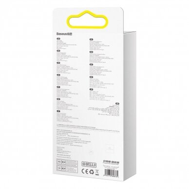 Kabelis Baseus Flash Series II USB Type C / USB Type A - USB Type C / Lightning / micro USB 100 W 1.5 m Mėlynas (CASS030203) 14 Kabelis Baseus Flash Series II USB Type C / USB Type A - USB Type C / Lightning / micro USB 100 W 1.5 m Mėlynas (CASS030203) 14